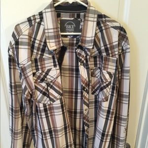 BKE pearl snap long sleeve shirt